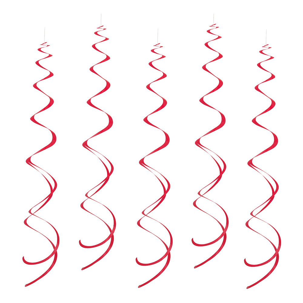 Swirls Röd Hängande Dekoration - 8-pack
