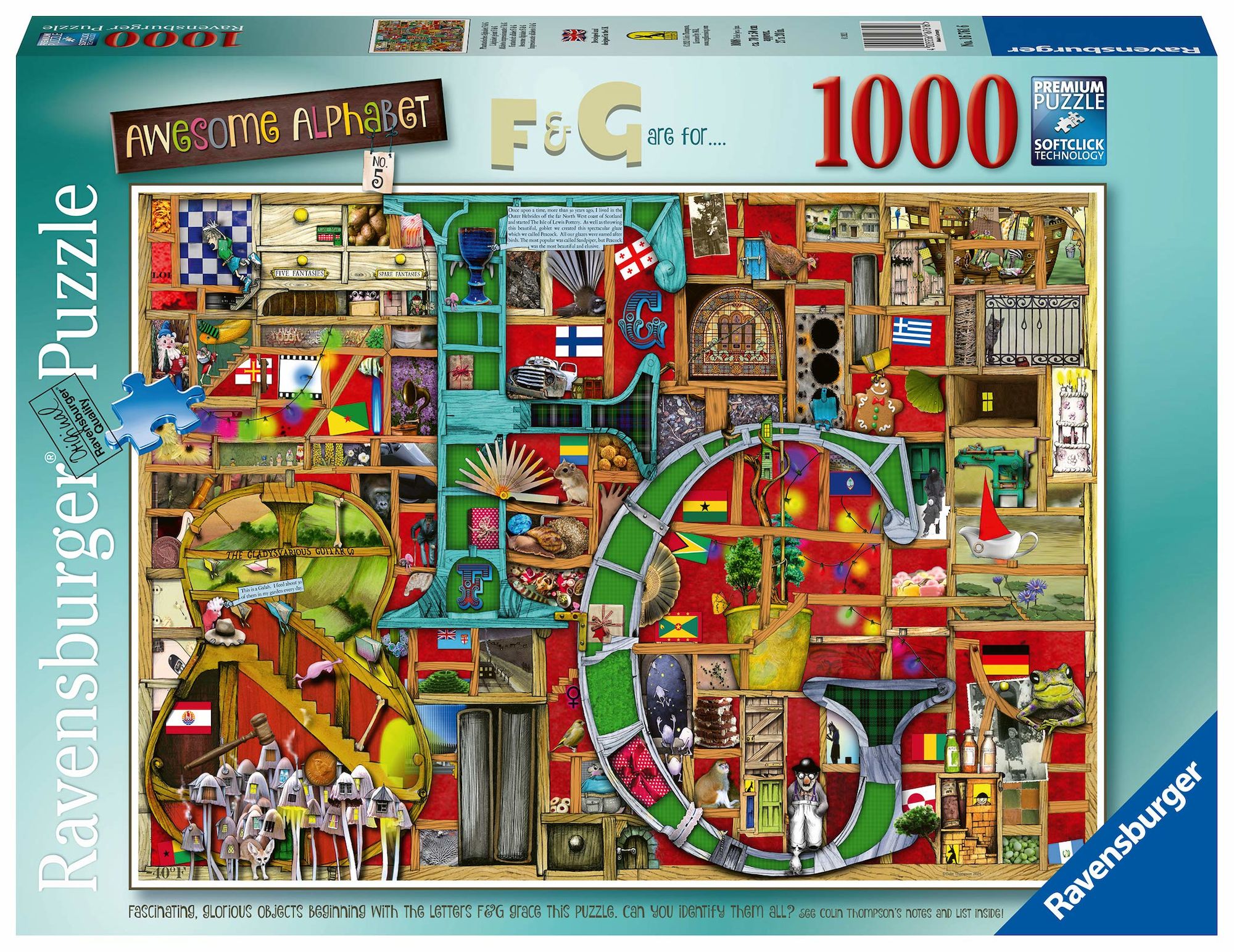 Ravensburger Pussel Awesome Alphabet F&G, 1000 Bitar