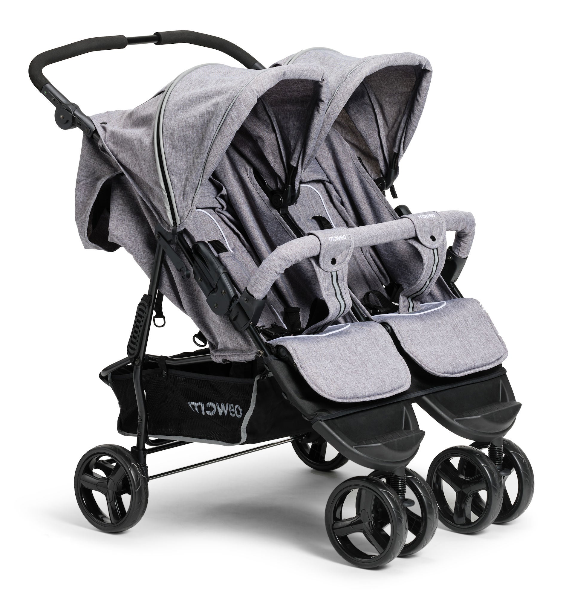 Moweo Simple Jogger Twin Syskon- & Tvillingvagn, Grey Melange