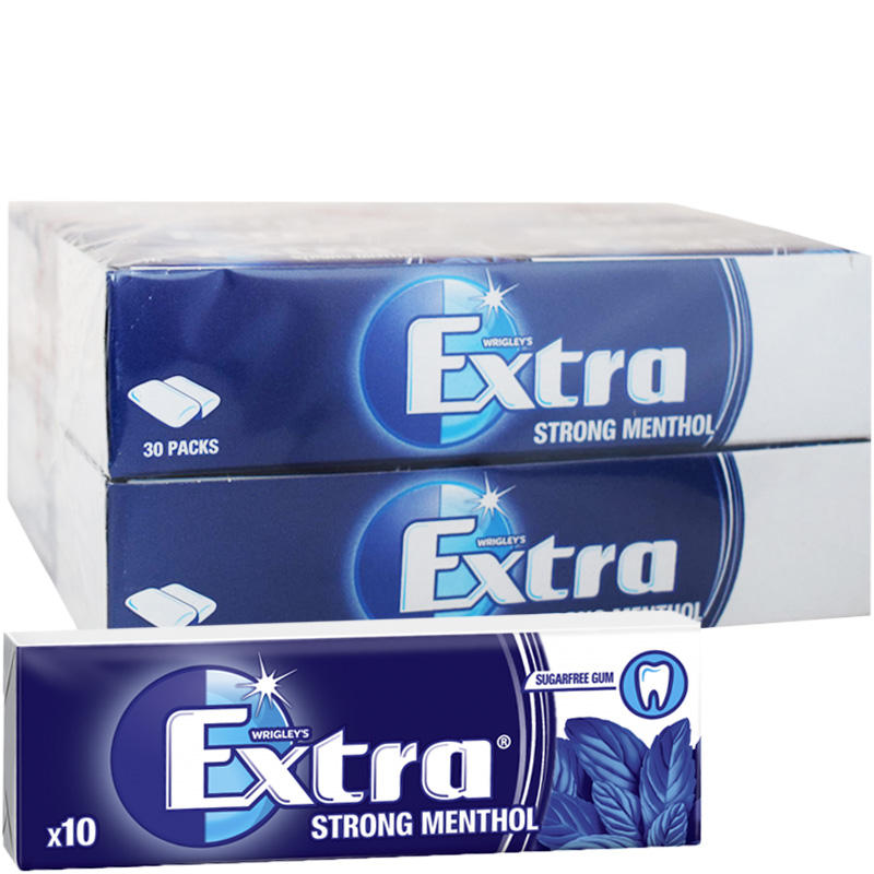 Hel Låda Tuggummin "Strong Menthol" 60 x 14g - 60% rabatt