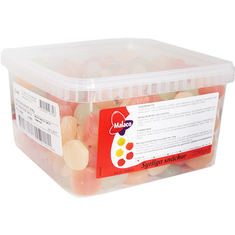 Hel Låda Godis "Syrliga Snäckor" 2,2kg - 37% rabatt