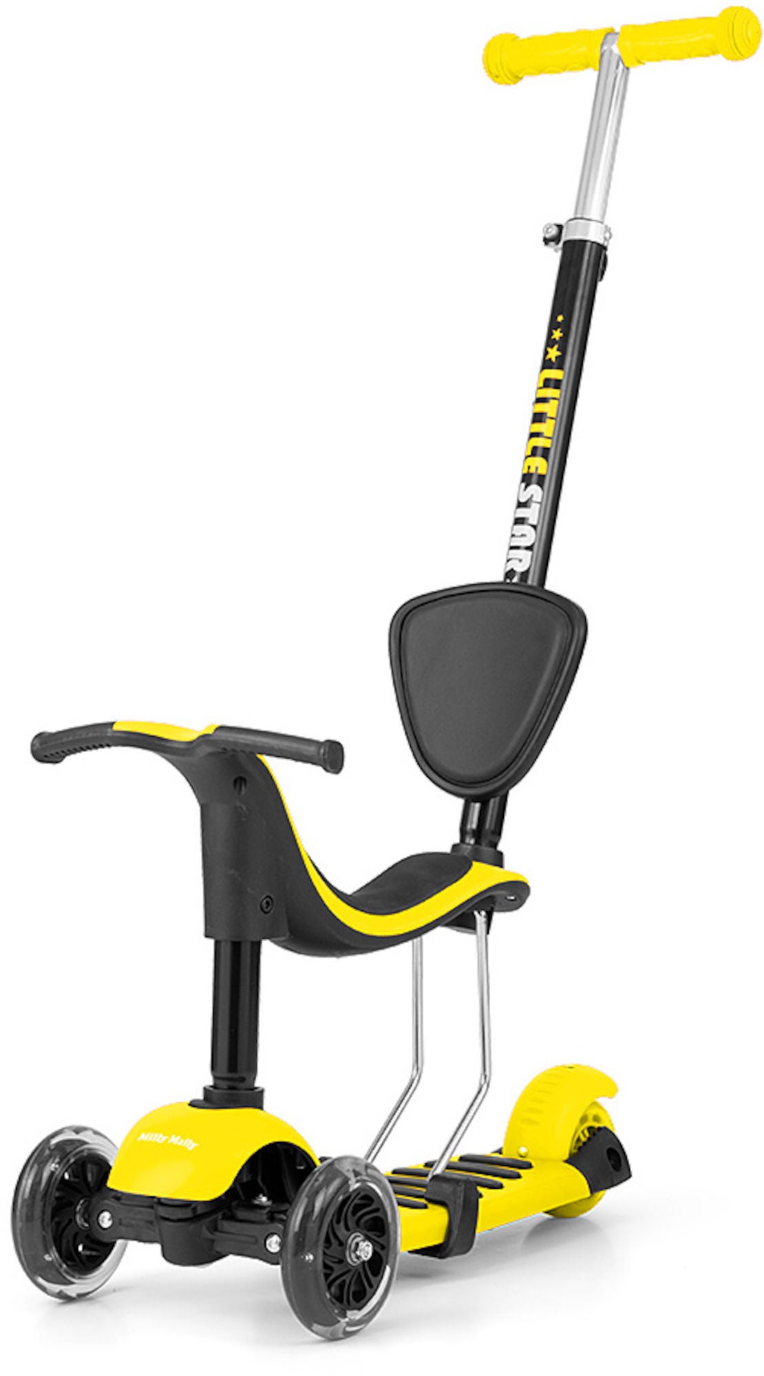 Milly Mally Little Star Gåbil/Scooter 3-in-1, Gul