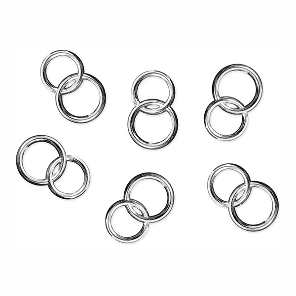 Konfetti Dubbla Ringar Silver - 25-pack
