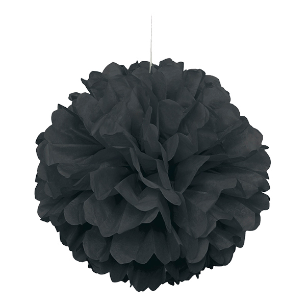 Pom Pom Svart Hängande Dekoration - 1-pack