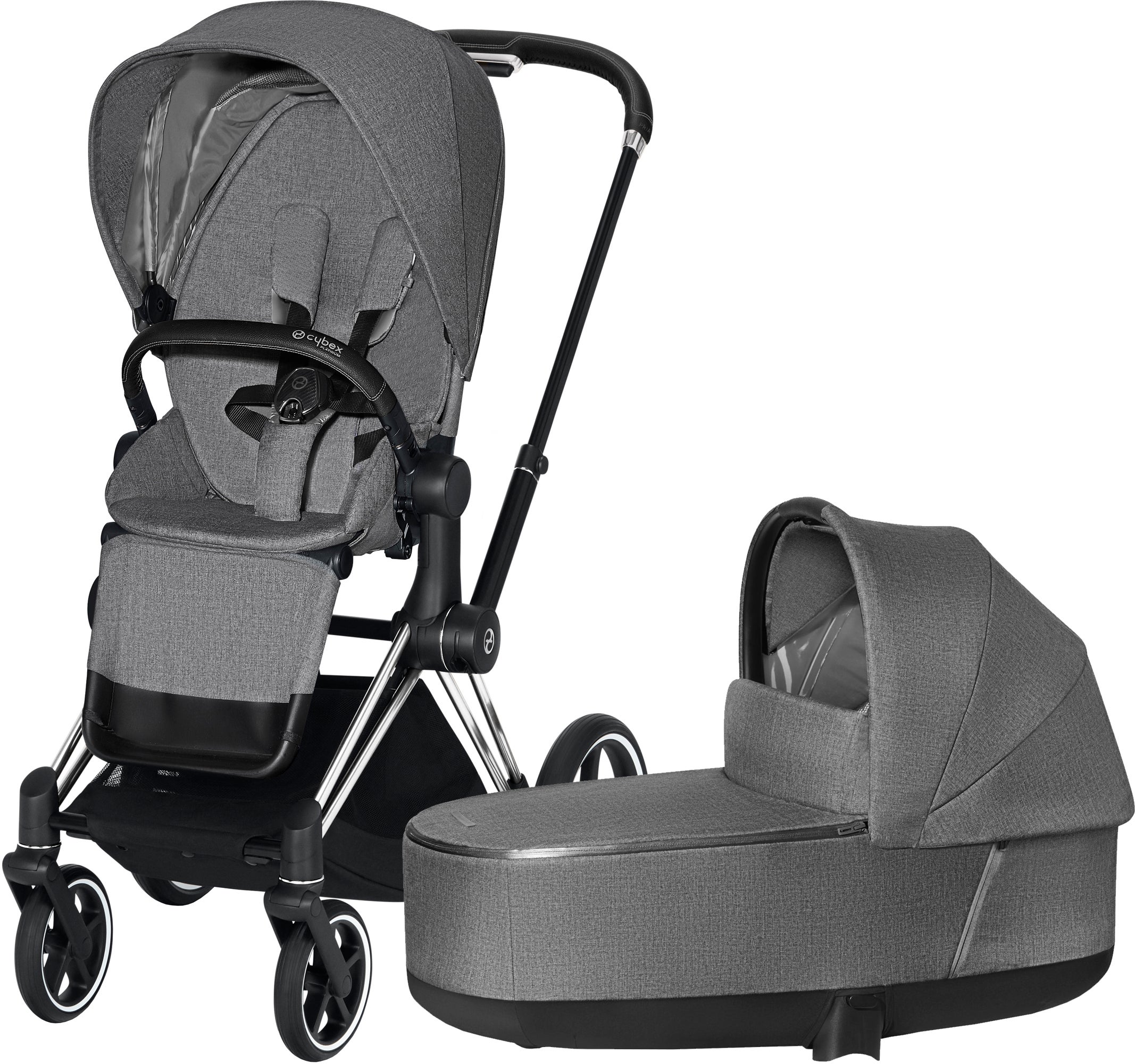 Cybex Priam Plus Duovagn, Manhattan Grey/Chrome Black