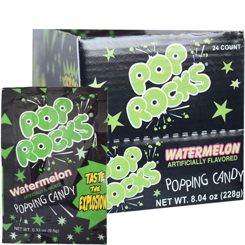 Hel Låda Godis "Pop Rocks Watermelon" 24 x 9,5g - 40% rabatt