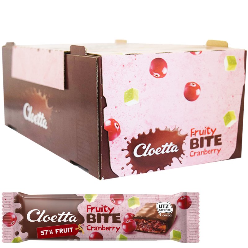 Hel Låda Frukt-, Müsli- & Chokladbars "Cranberry" 35 x 30g - 67% rabatt
