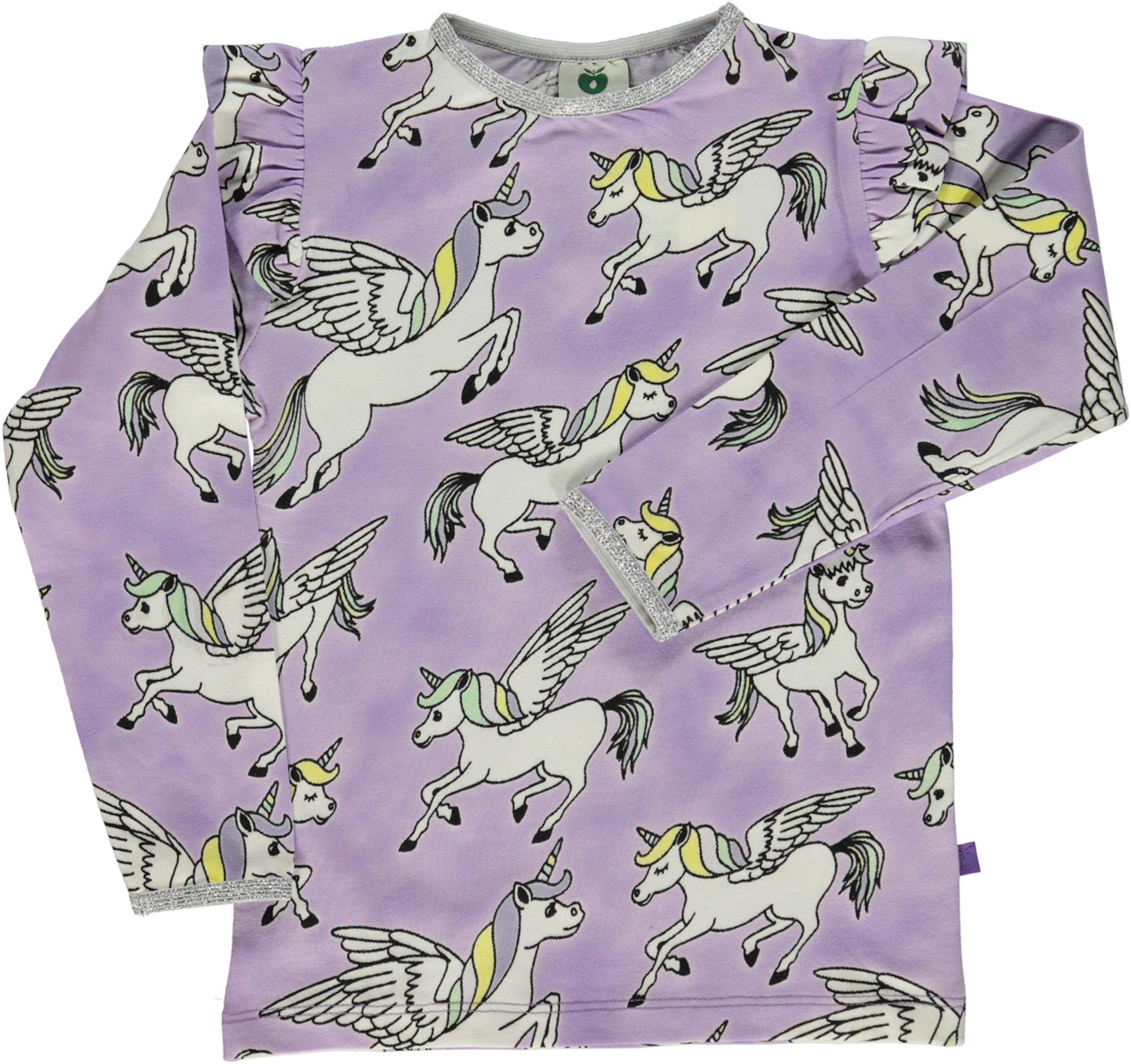 Småfolk Enhörning T-Shirt, Purple Heart 2-3år