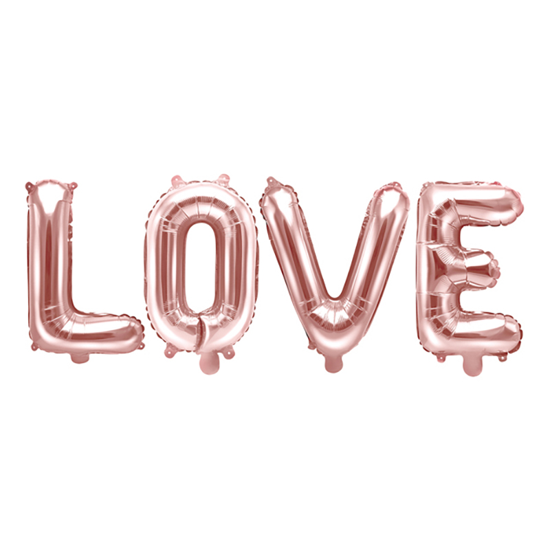Folieballong Love Roséguld