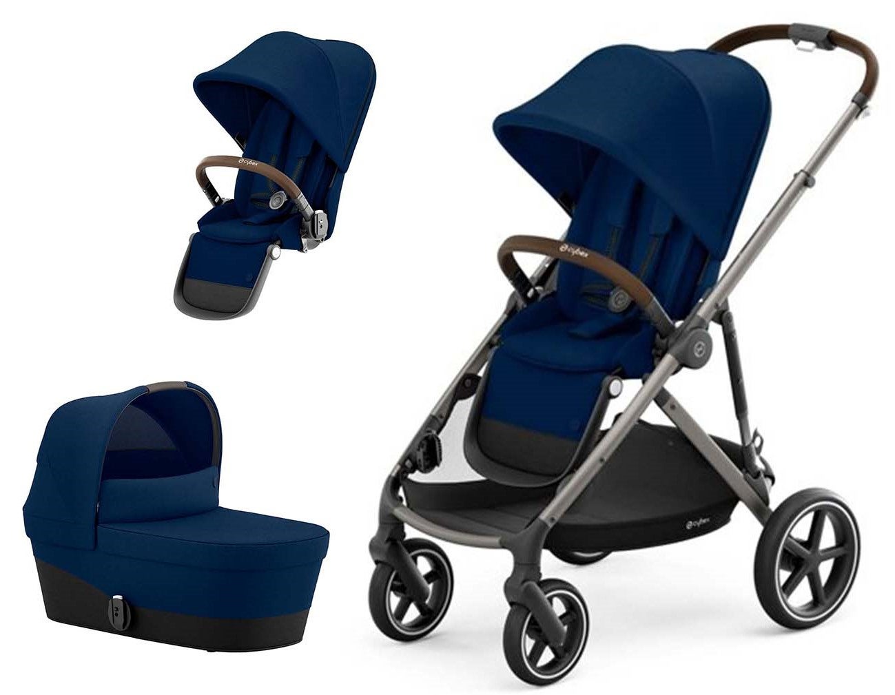 Cybex Gazelle S Syskonvagn, Taupe/ Navy Blue