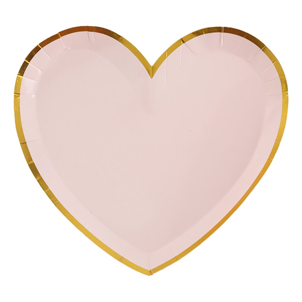 Pappersassietter Hjärtformade Rosa/Guld - 10-pack
