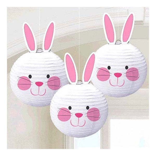 Papperslyktor Påskkanin - 3-pack