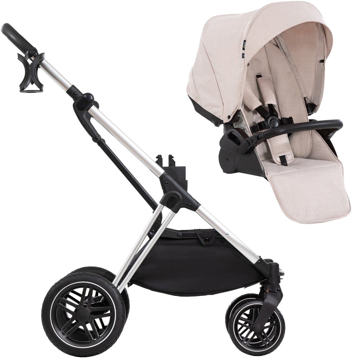 Hauck Vision X Sittvagn, Beige Melange/Silver