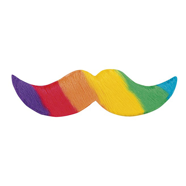 Mustasch Regnbågsfärgad