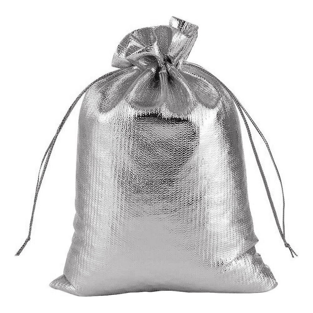 Minipåsar med Snöre Silver - 50-pack