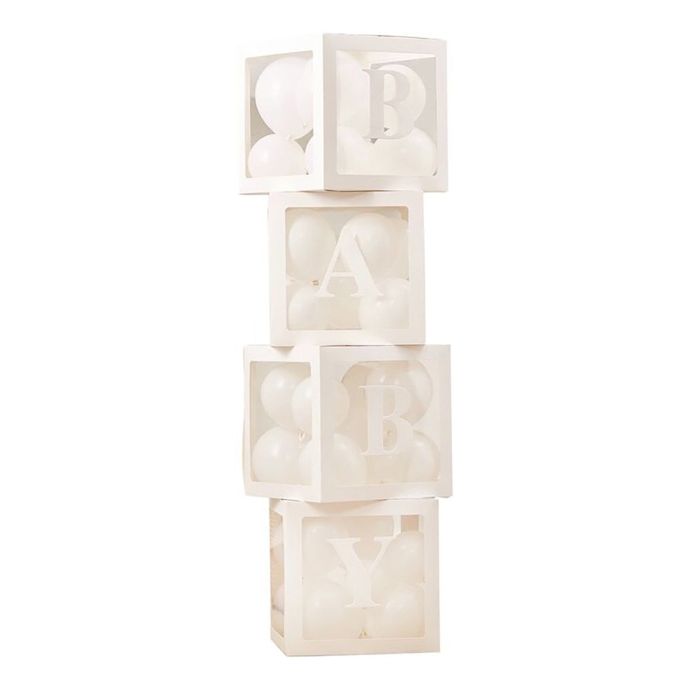 Ballongboxar Baby med Ballonger Vit