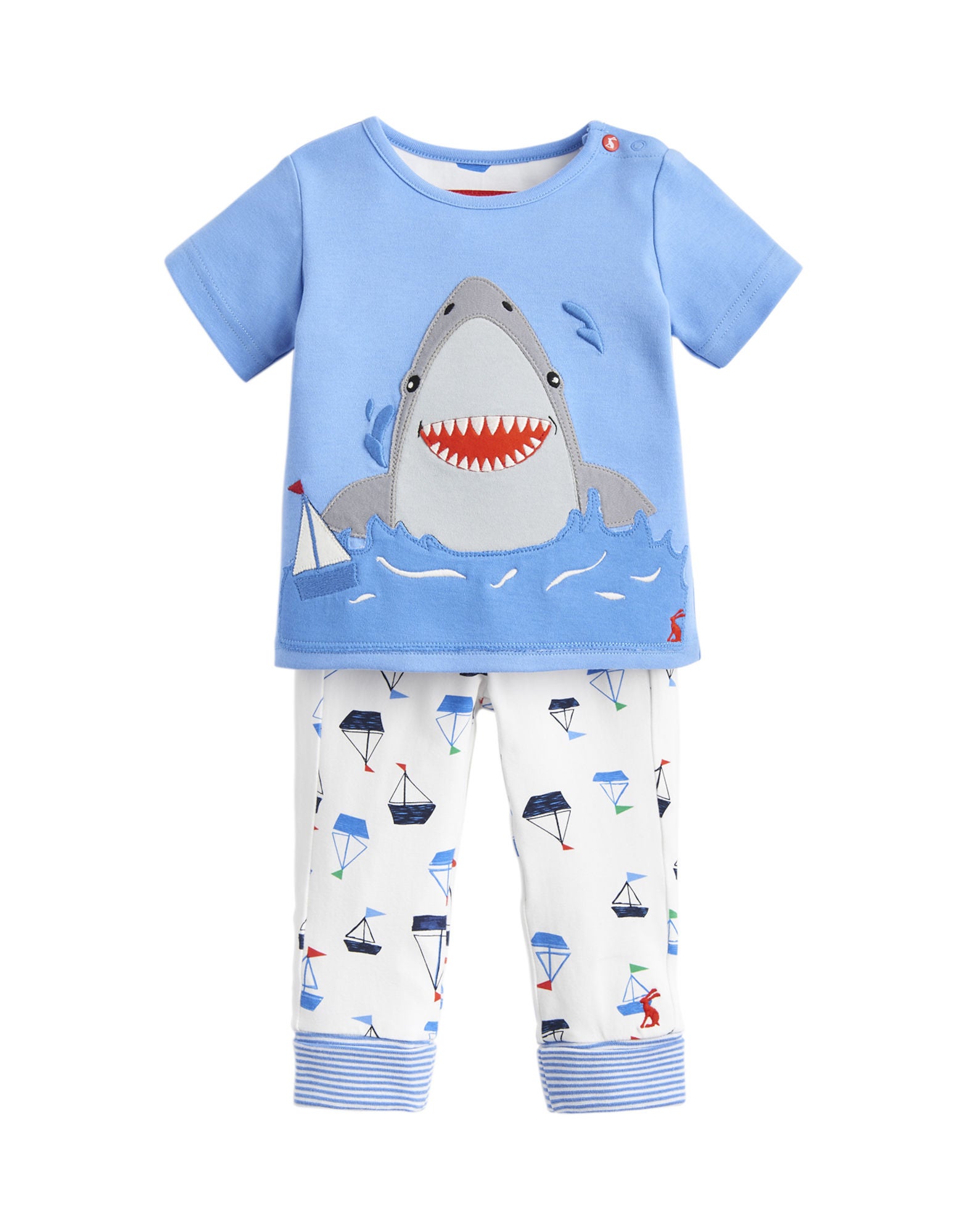 Tom Joule Topp & Byxa Set, Blue White Shark 3-6 Månader