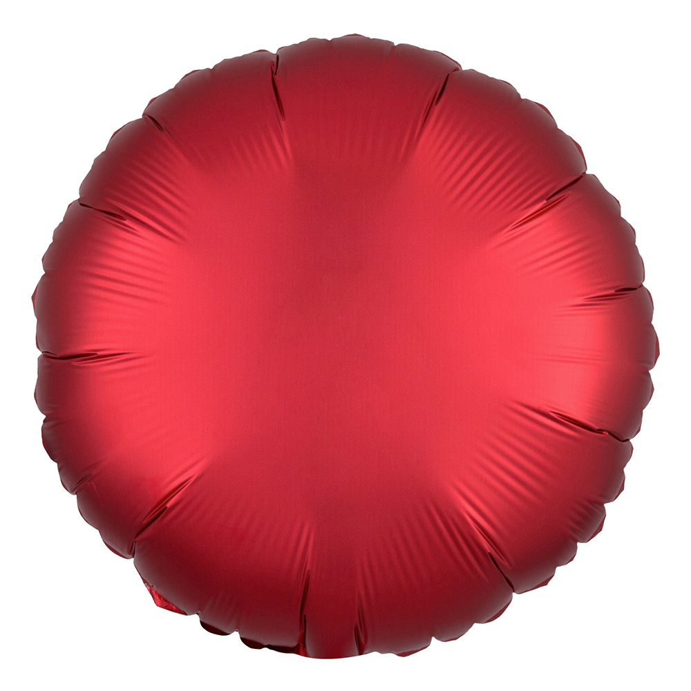 Folieballong Rund Satin Sangriaröd