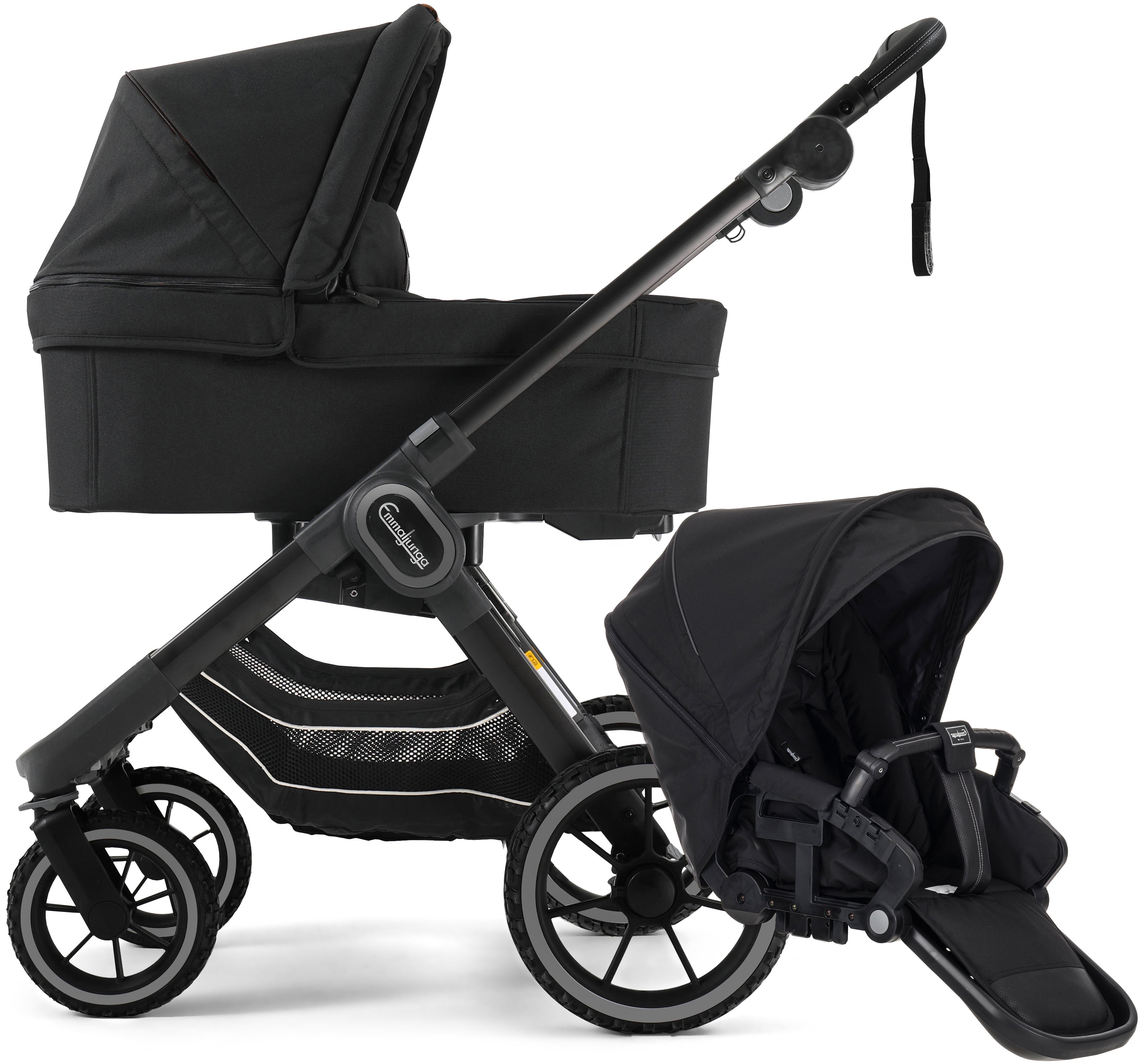 Emmaljunga NXT90 FLAT Duovagn, All Black Offroad