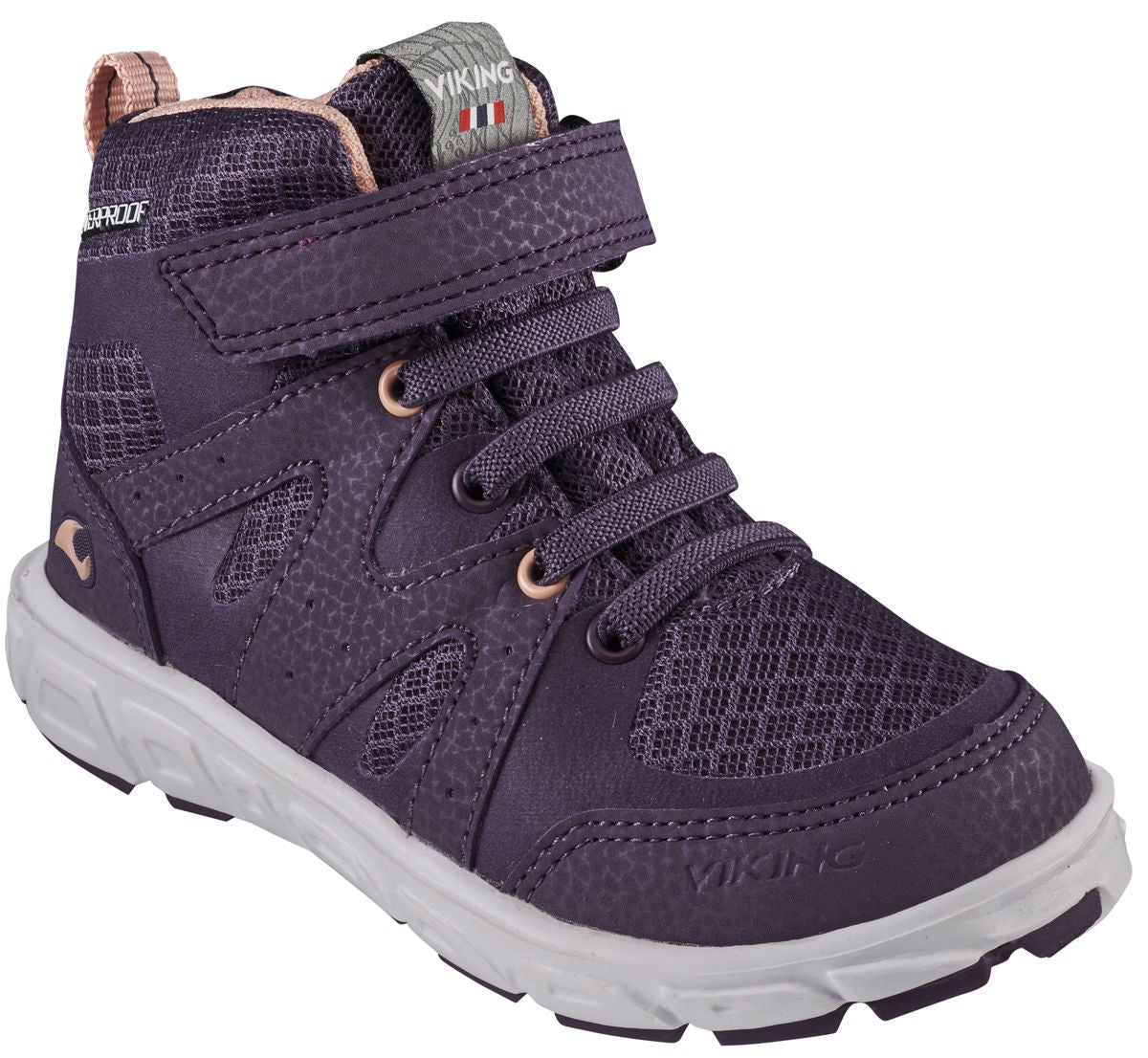 Viking Tolga Mid WP Sneaker, Purple/Aubergine, 22