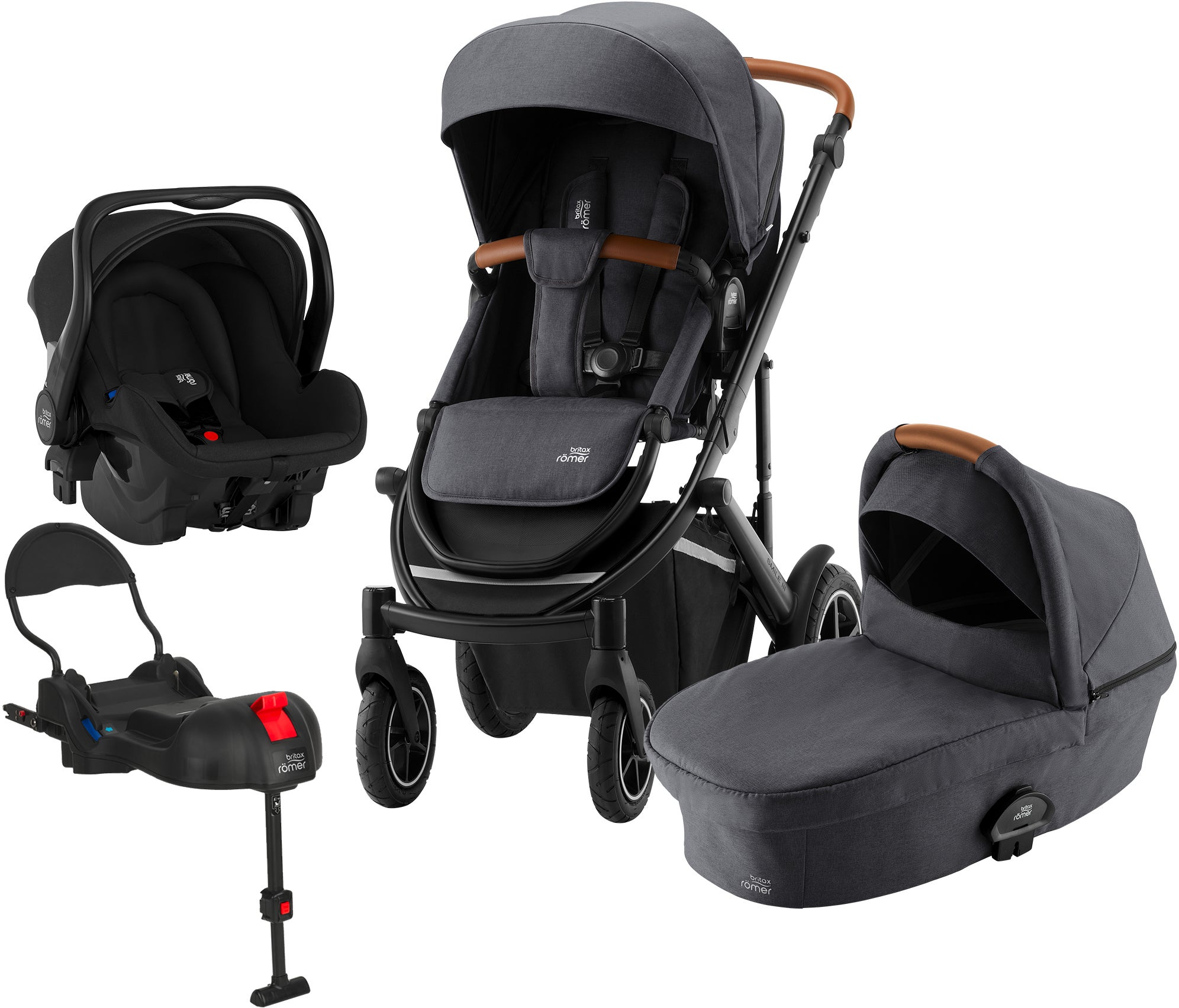Britax Römer Smile 3 Duovagn Inkl Primo Travelsystem, Midnight Grey