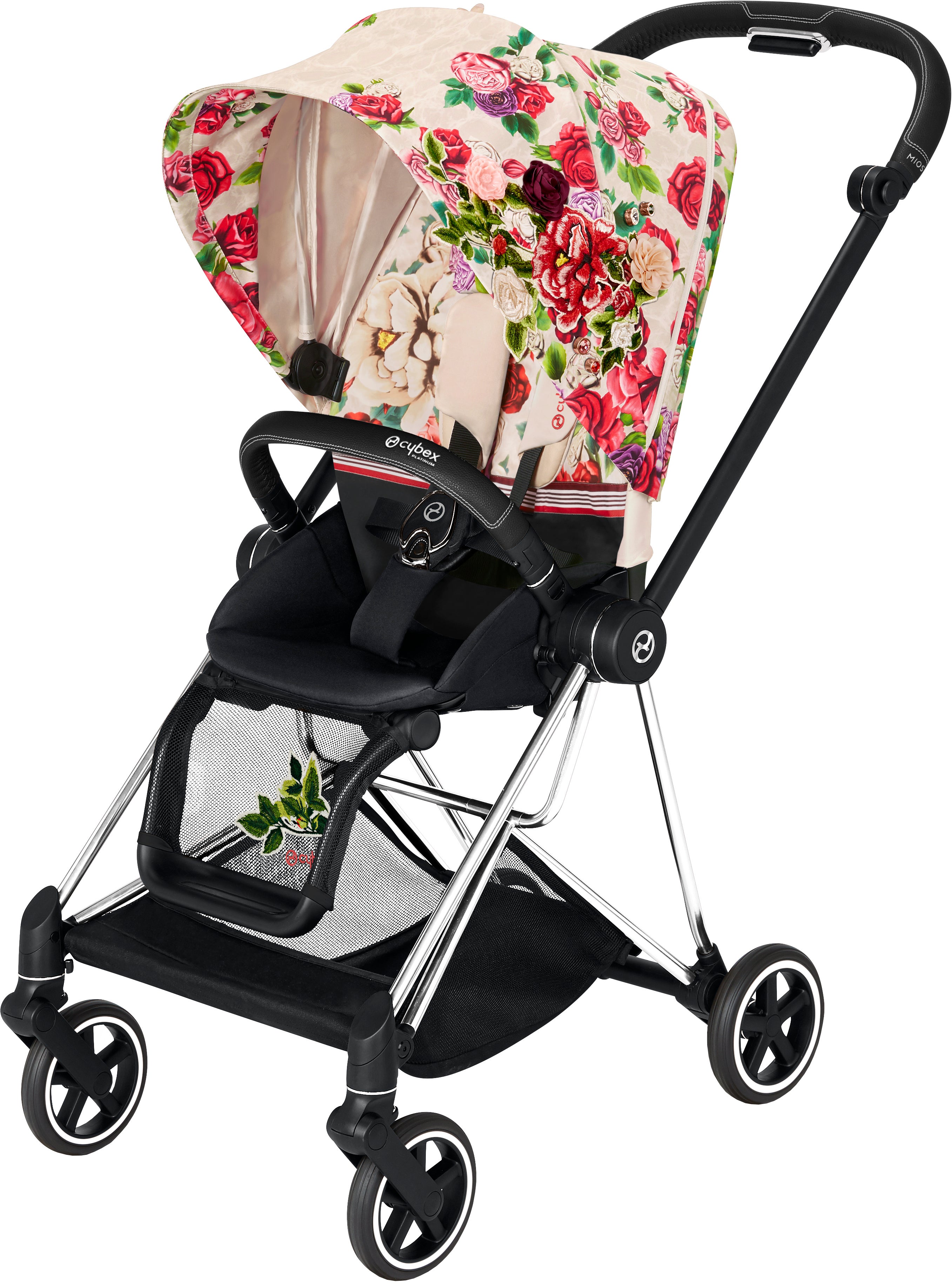 Cybex Mios Sittvagn, Chrome Black/ Spring Blossom Light