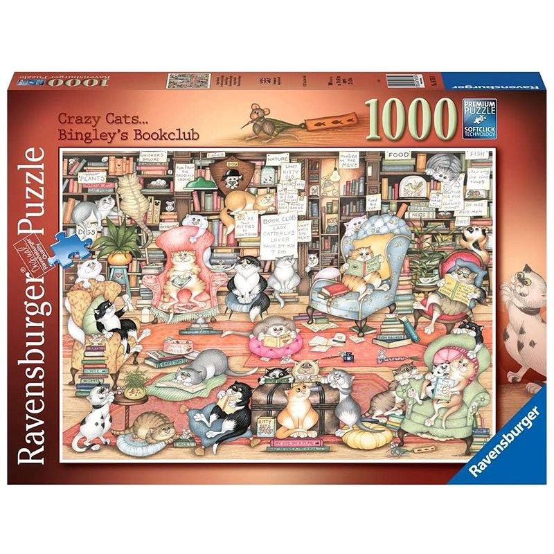 Ravensburger Pussel Crazy Cats, Bookclub, 1000 Bitar