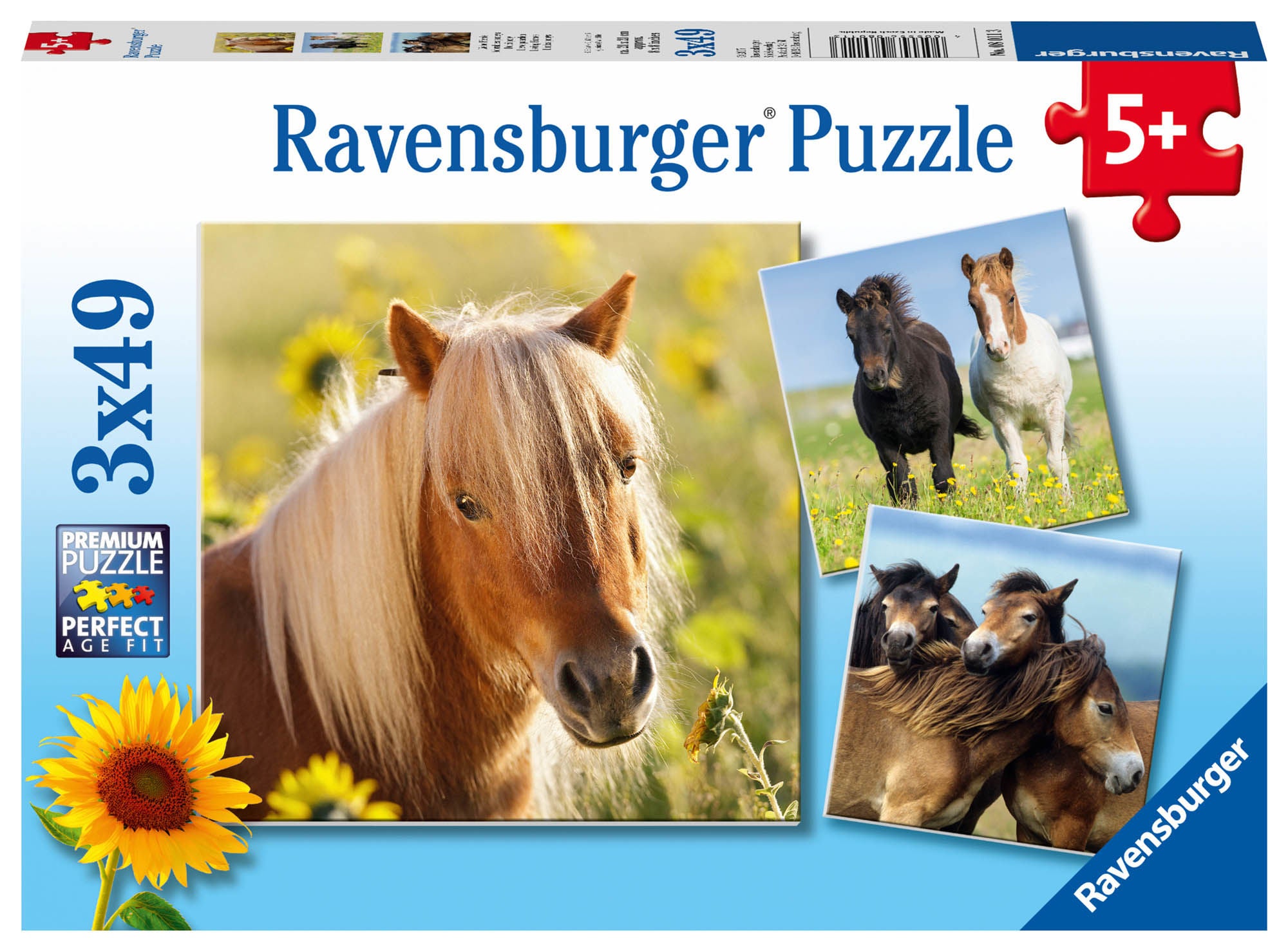 Ravensburger Pussel Söta Ponys 3x49 Bitar