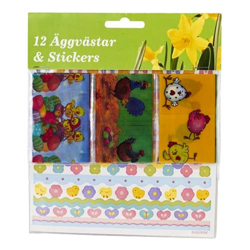 Äggvästar & Stickers Påsk - 12-pack