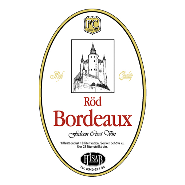 Vinetiketter Röd Bordeaux - 25-pack