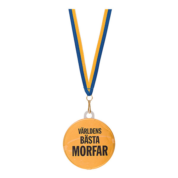 Chokladmedalj med Text - Världens Bästa Morfar