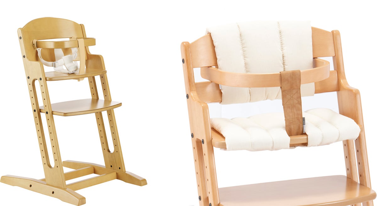 BabyDan Danstolen Matstol, Natur + Matstolsdyna, Beige