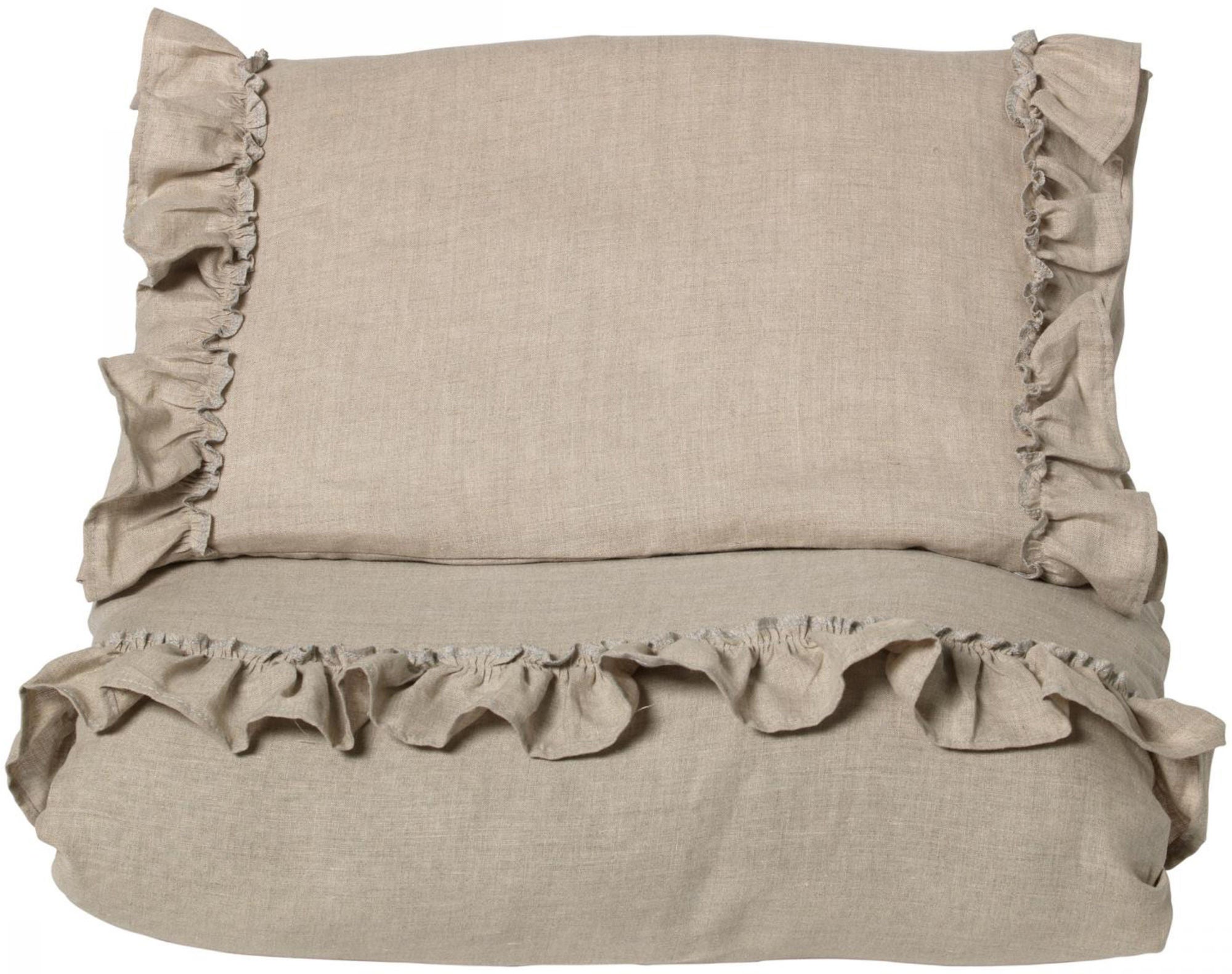 NG Baby Påslakanset Mood Ruffles 100x130, Natur