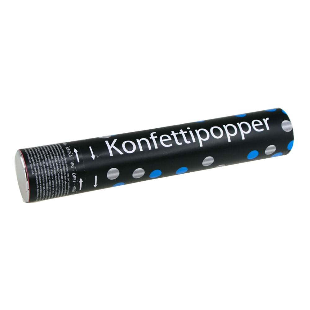 Konfettikanon Silver Metallic/Blå