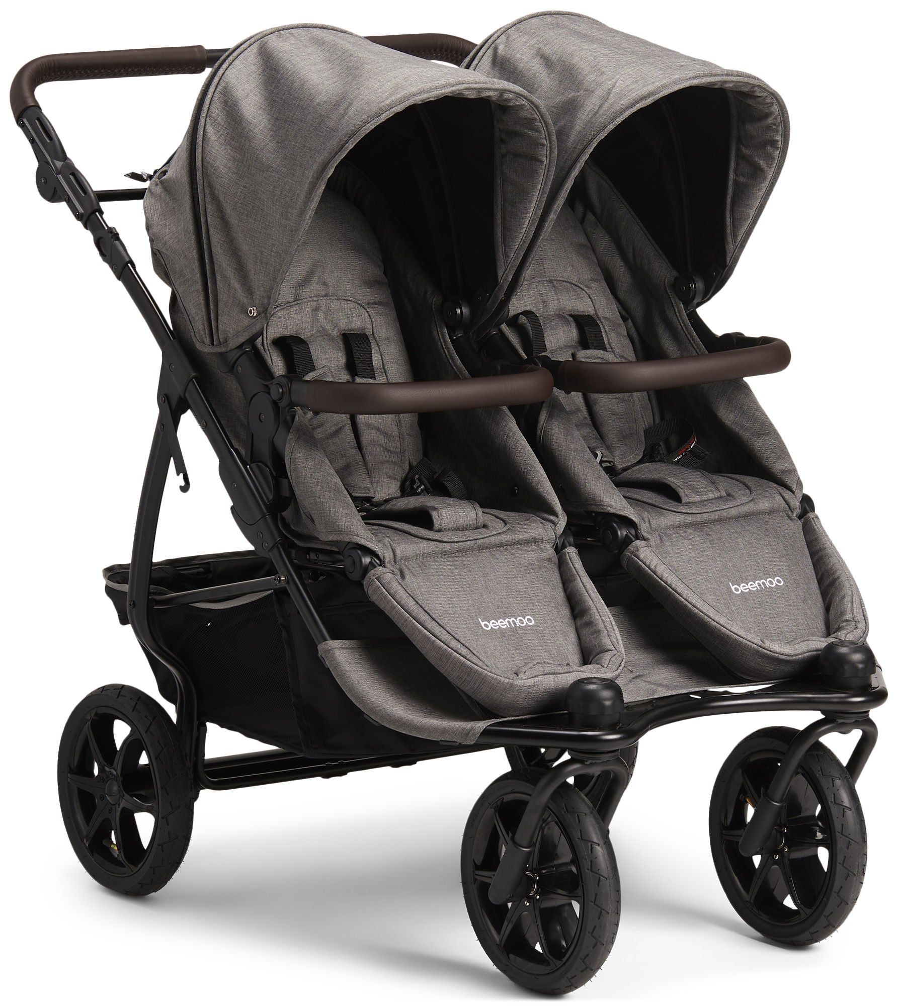 Beemoo L.A. Syskonvagn, Grey Melange/Black