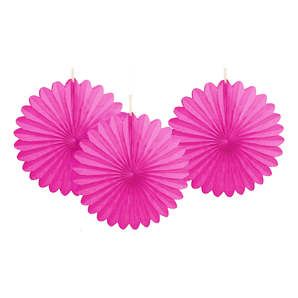 Pappersfjädrar Rosa Mini Hängande Dekoration - 3-pack