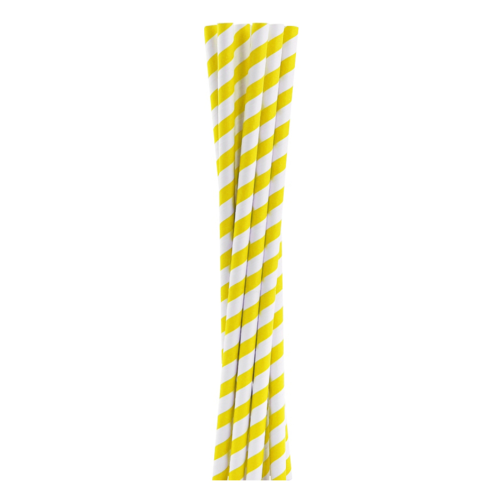 Papperssugrör Shake Gula Randiga - 10-pack