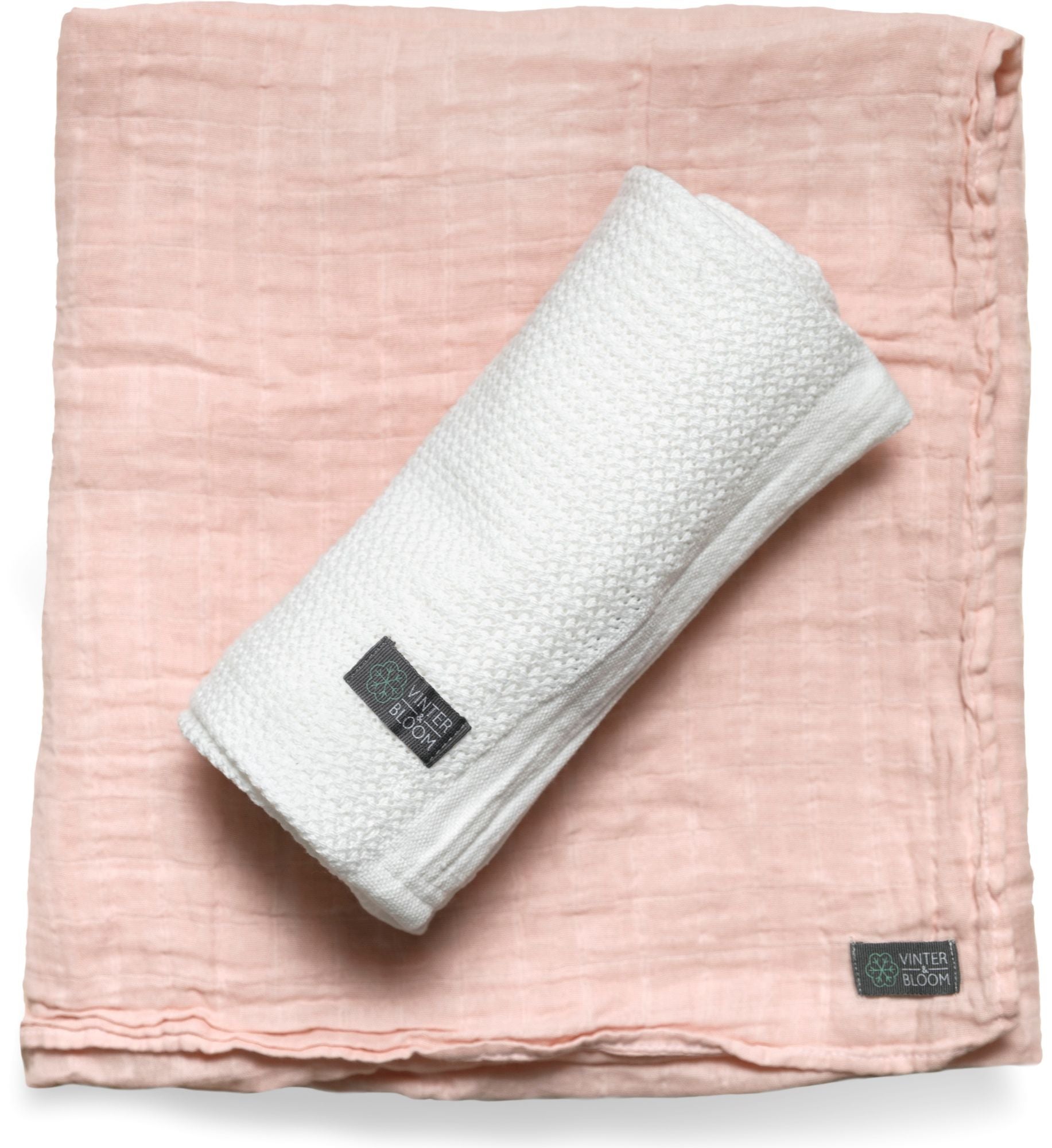 Vinter & Bloom Soft Grid + Filt EKO, Vit/Rosa