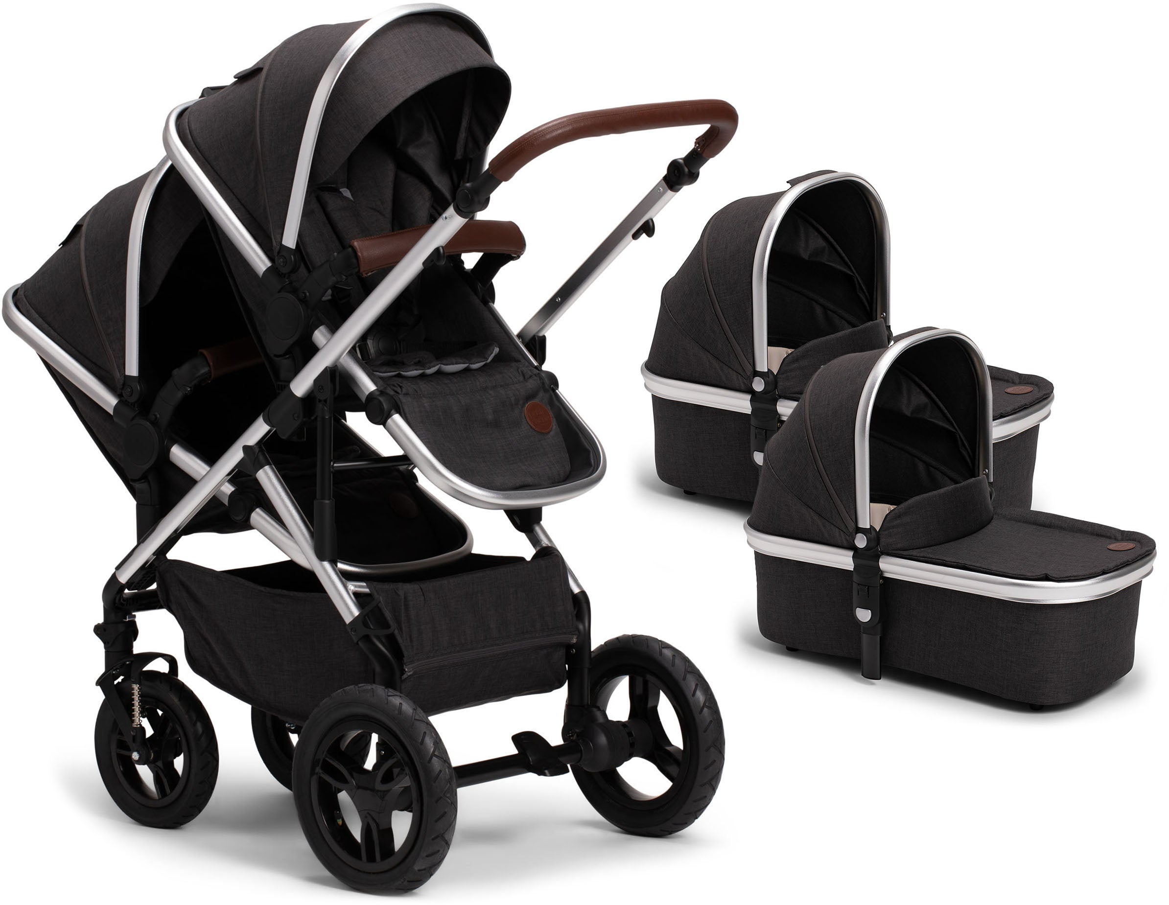 Petite Chérie Excellence 2 Tvillingvagn, Black Melange