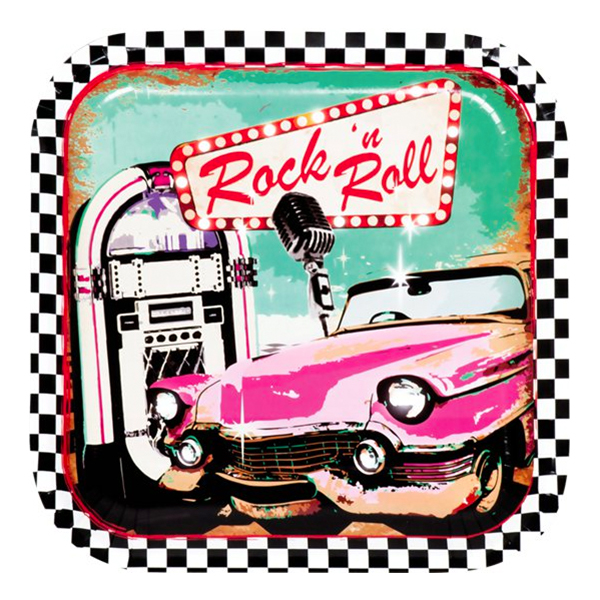 Papperstallrikar 50-tals Rock'n'Roll - 6-pack