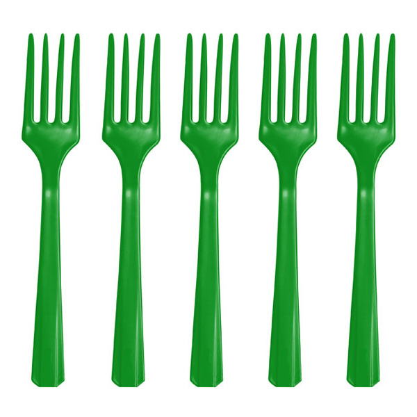Plastgafflar Gröna - 20-pack